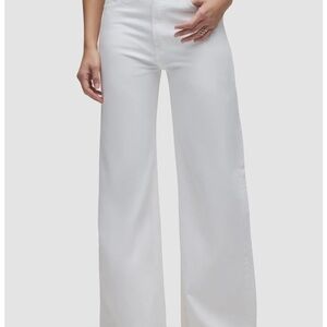 Hudson Jeans White High-Rise Wide Leg Jeans